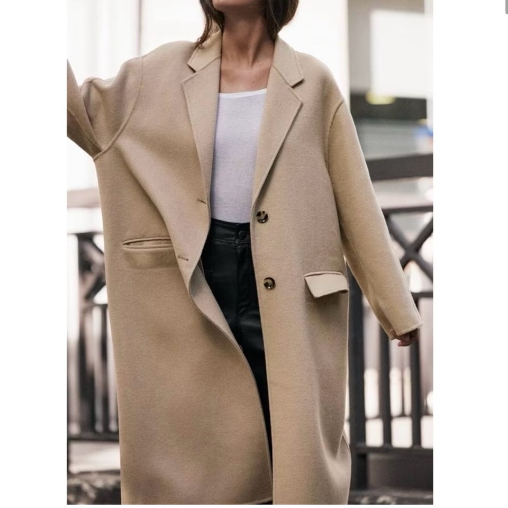 Zara double faced wool blend coat